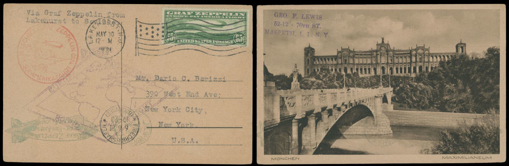 Lot 281: United States  - Zeppelin Flights