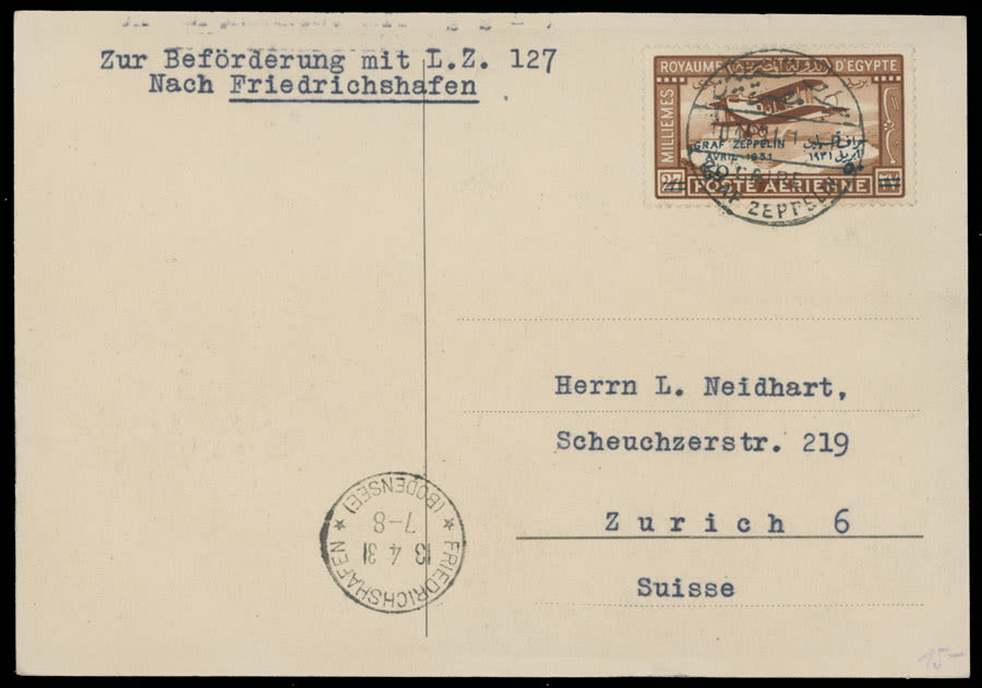 Lot 782: Egypt - Zeppelin Flights