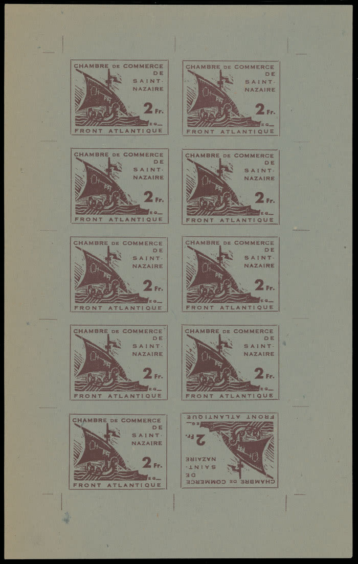 Lot 878: German Occupation issues during the World War II - Frankreich (France) - Saint Nazaire