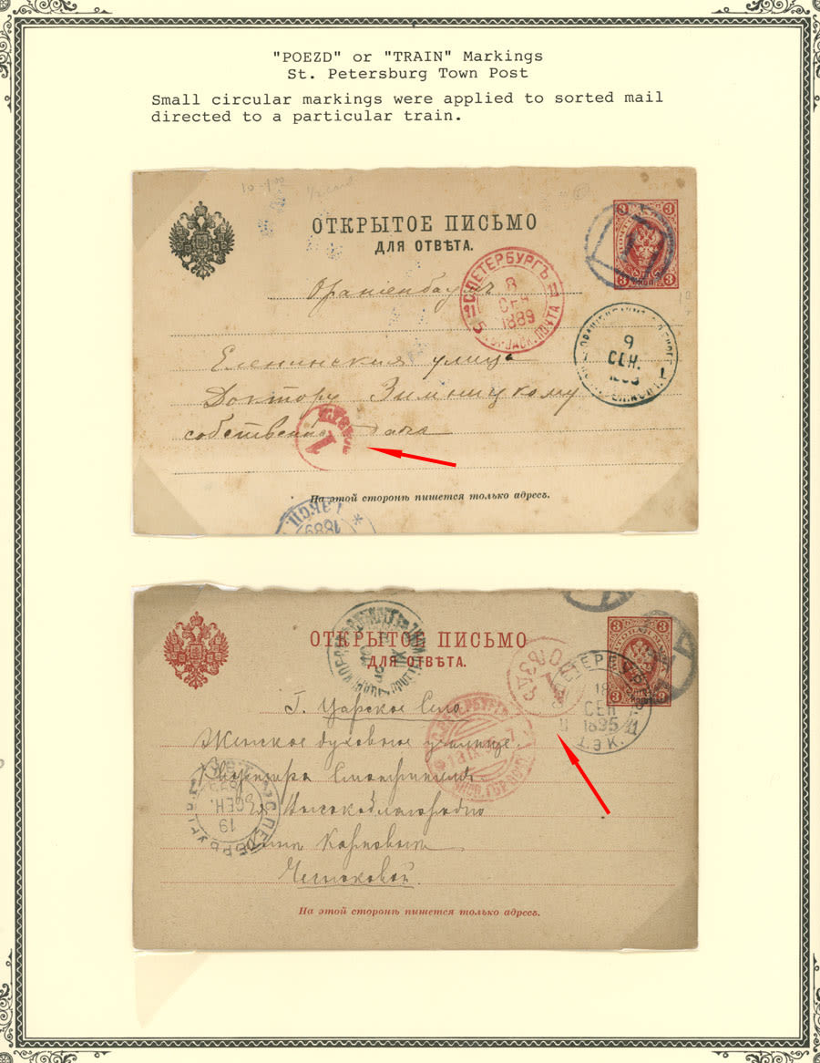 Lot 1166: Imperial Russia  - Rail Road and TPO Markings