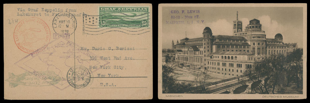 Lot 197: Worldwide Zeppelin Flights  - United States