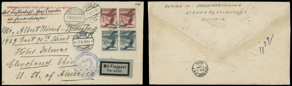 Lot 201: Worldwide Zeppelin Flights  - Austria