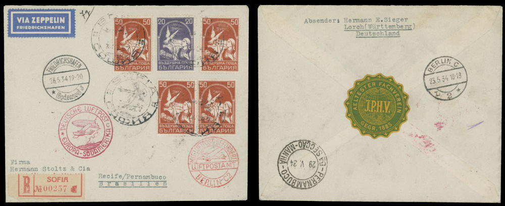Lot 213: Worldwide Zeppelin Flights  - Bulgaria