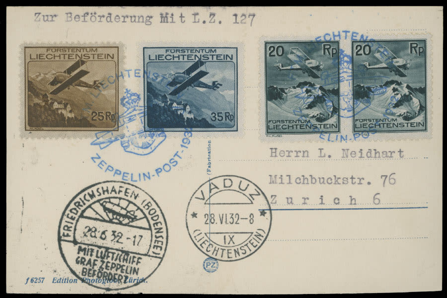 Lot 271: Worldwide Zeppelin Flights  - Liechtenstein