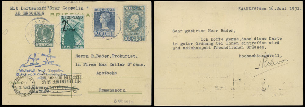 Lot 274: Worldwide Zeppelin Flights  - Netherlands