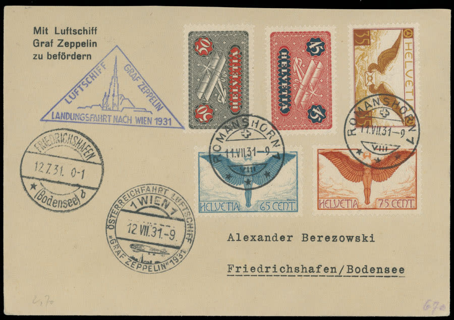 Lot 290: Worldwide Zeppelin Flights  - Switzerland