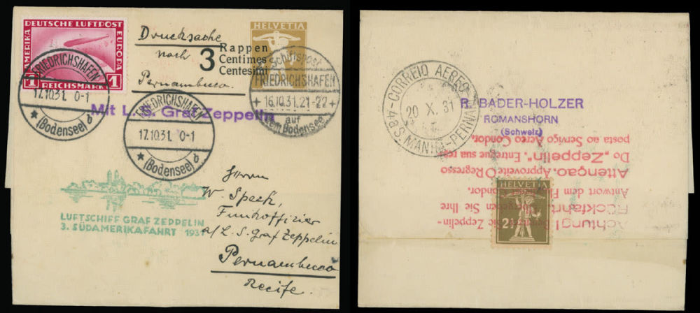 Lot 292: Worldwide Zeppelin Flights  - Switzerland