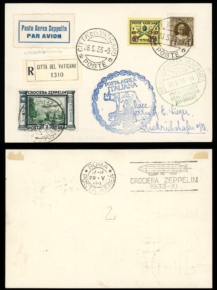 Lot 305: Worldwide Zeppelin Flights  - Vatican City