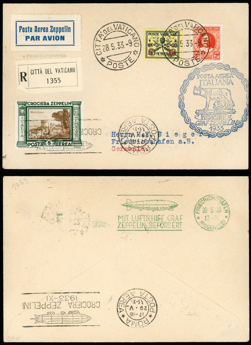 Lot 307: Worldwide Zeppelin Flights  - Vatican City