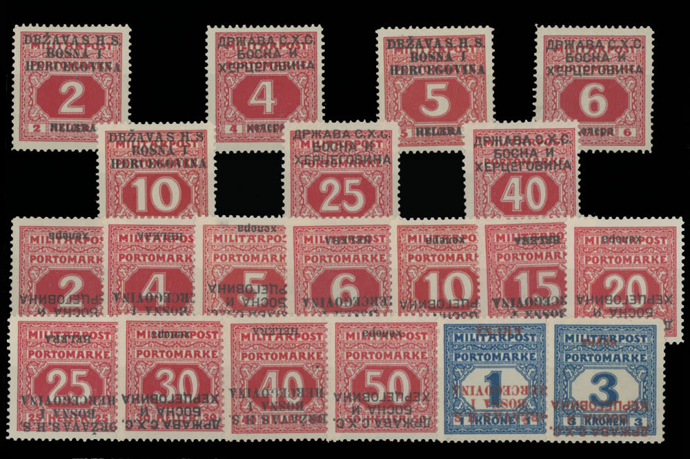 Lot 1503: Yugoslavia - Issues for Bosnia and Herzegovina - Postage Due stamps