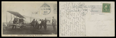 Worldwide Air Post Stamps and Postal History - United States. 1912 (October 11), real photo PPC 