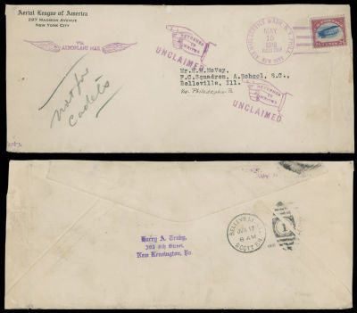 Worldwide Air Post Stamps and Postal History - United States. 1918 (May 15), Curtiss Jenny 24c 