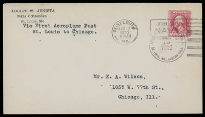 Worldwide Air Post Stamps and Postal History - United States. 1920 (August 16), Russell G. Jones 