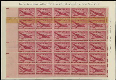 Worldwide Air Post Stamps and Postal History - United States. 1946, DC-4 Skymaster, 5c carmine 