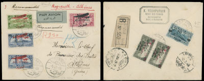 Worldwide Air Post Stamps and Postal History - Alaouites and Latakia. 1929 (July 2-3), Pioneer 