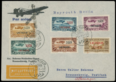 Worldwide Air Post Stamps and Postal History - Alaouites and Latakia. 1931 (November 13) 