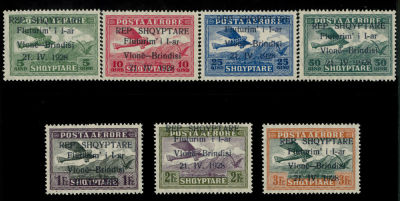 Worldwide Air Post Stamps and Postal History - Albania. 1928, First Flight Vlone - Brindisi 