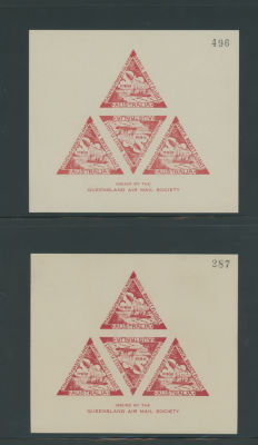 Worldwide Air Post Stamps and Postal History - Australia. Rocket Society issues 1935-38, 11 