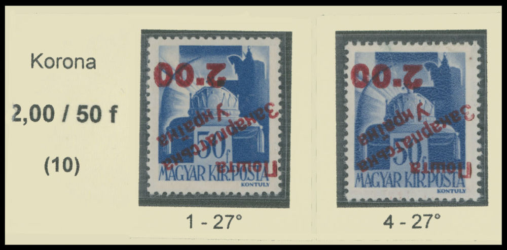 Lot 335: Carpatho - Ukraine - Uzhgorod Second issue Postage stamps