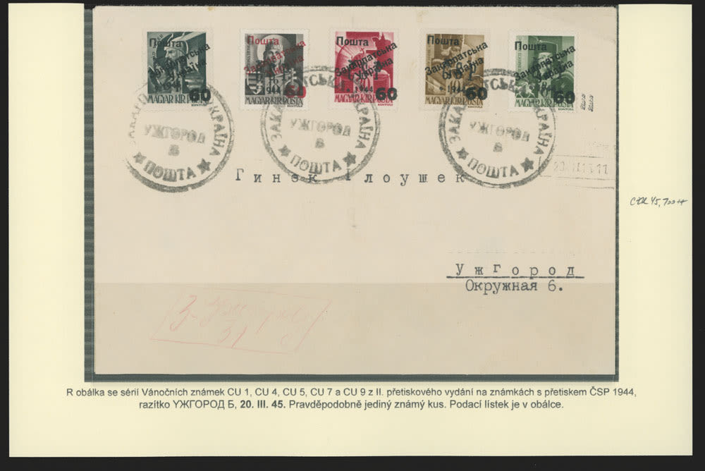Lot 516: Carpatho - Ukraine - Uzhgorod Issues - Postal History Items