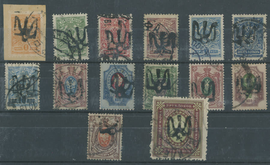 Lot 2114: Ukraine - Trident Overprints - Podilia