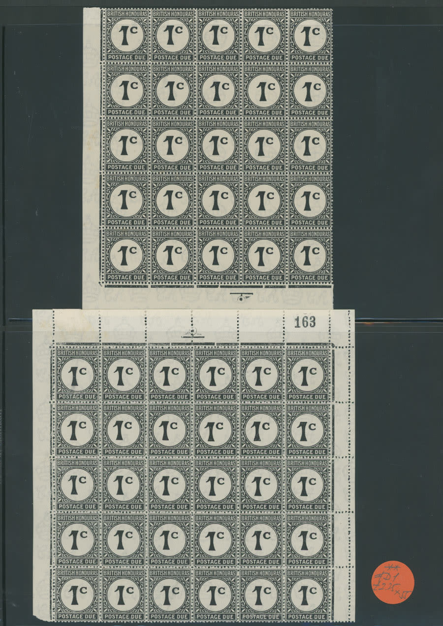 Lot 334: British Commonwealth - British Honduras - Postage Due Multiples