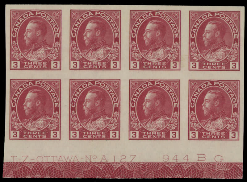 Lot 379: Canada - King George V ''Admiral'' Imperforate issue