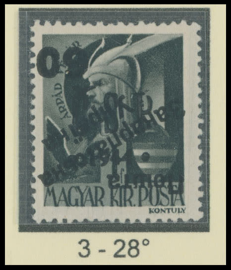 Lot 739: Carpatho - Ukraine - Second Uzhgorod Surcharges over Chust overprints