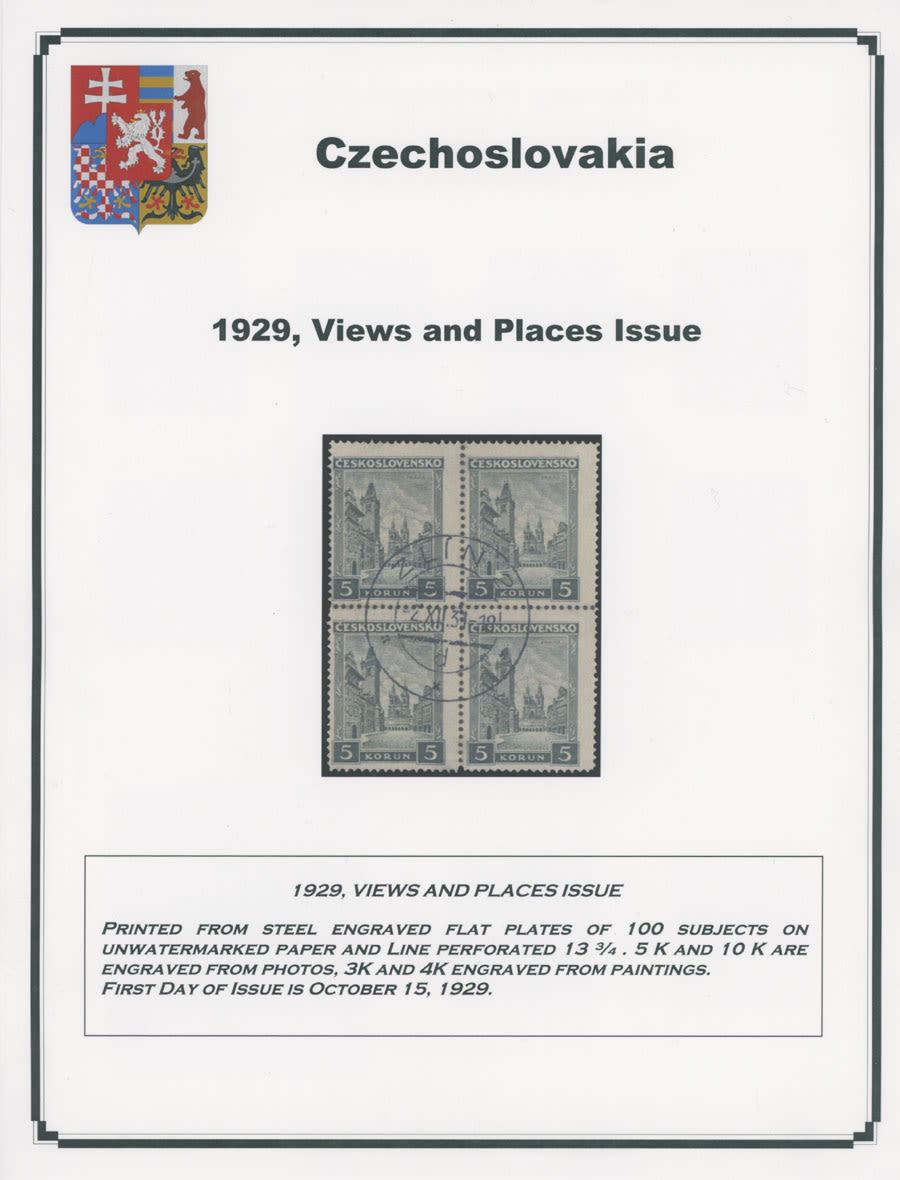 Lot 821: The One Man Collection of Czechoslovakia - Views and Places issue