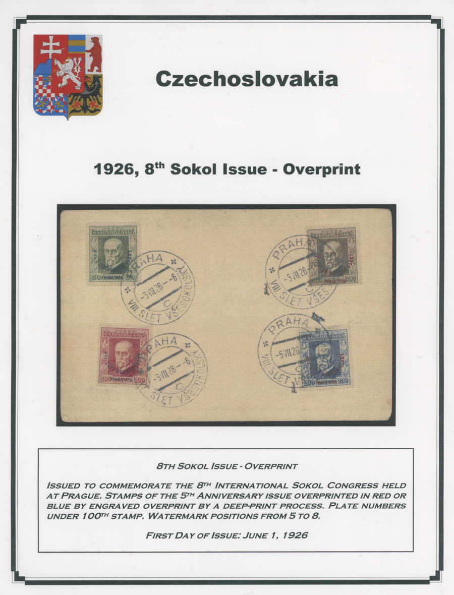 Lot 831: The One Man Collection of Czechoslovakia - Semi - Postal issues - Sokol issue