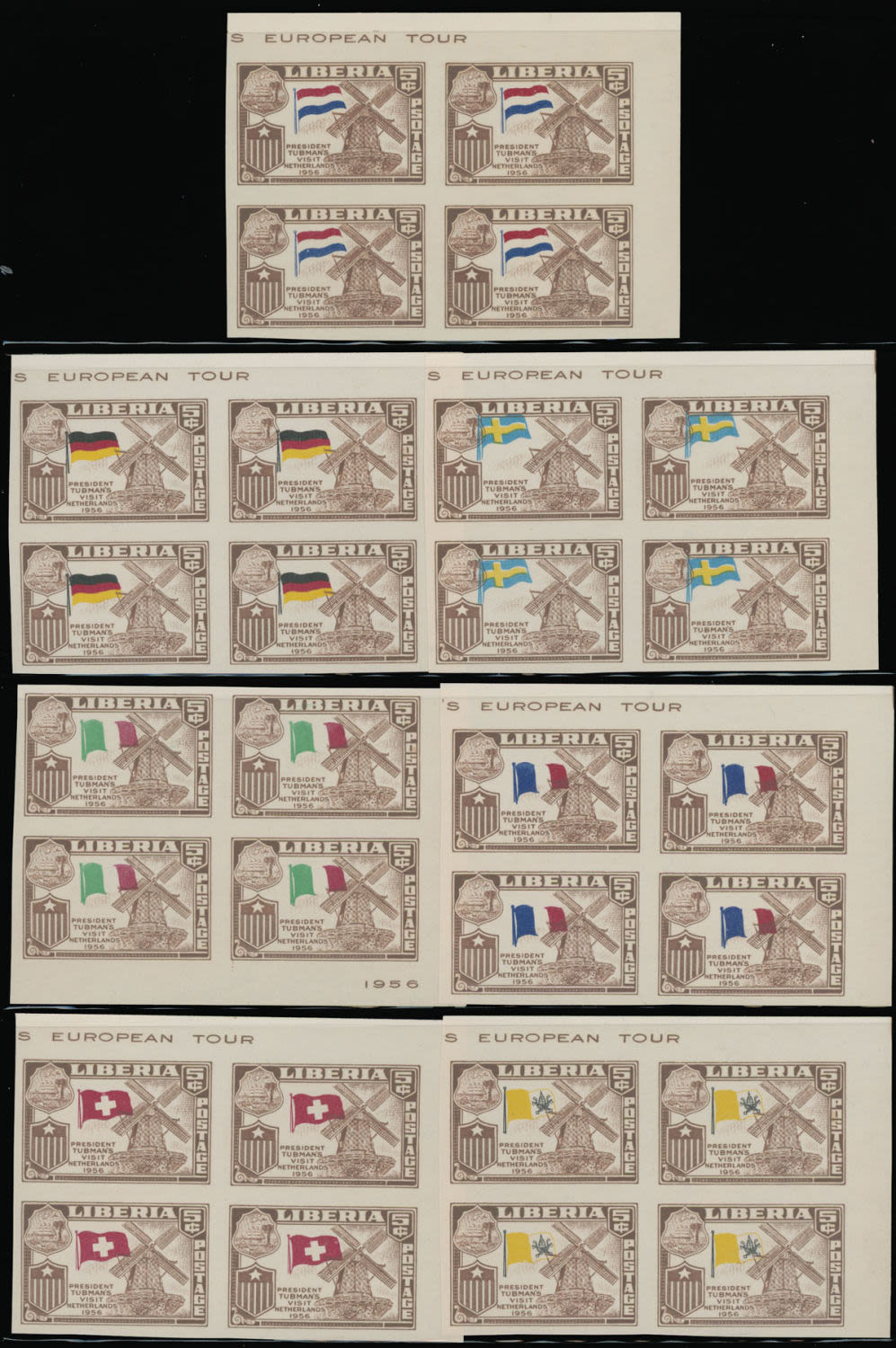 Lot 965: Liberia - Pres.Tubman's Visits to Europe