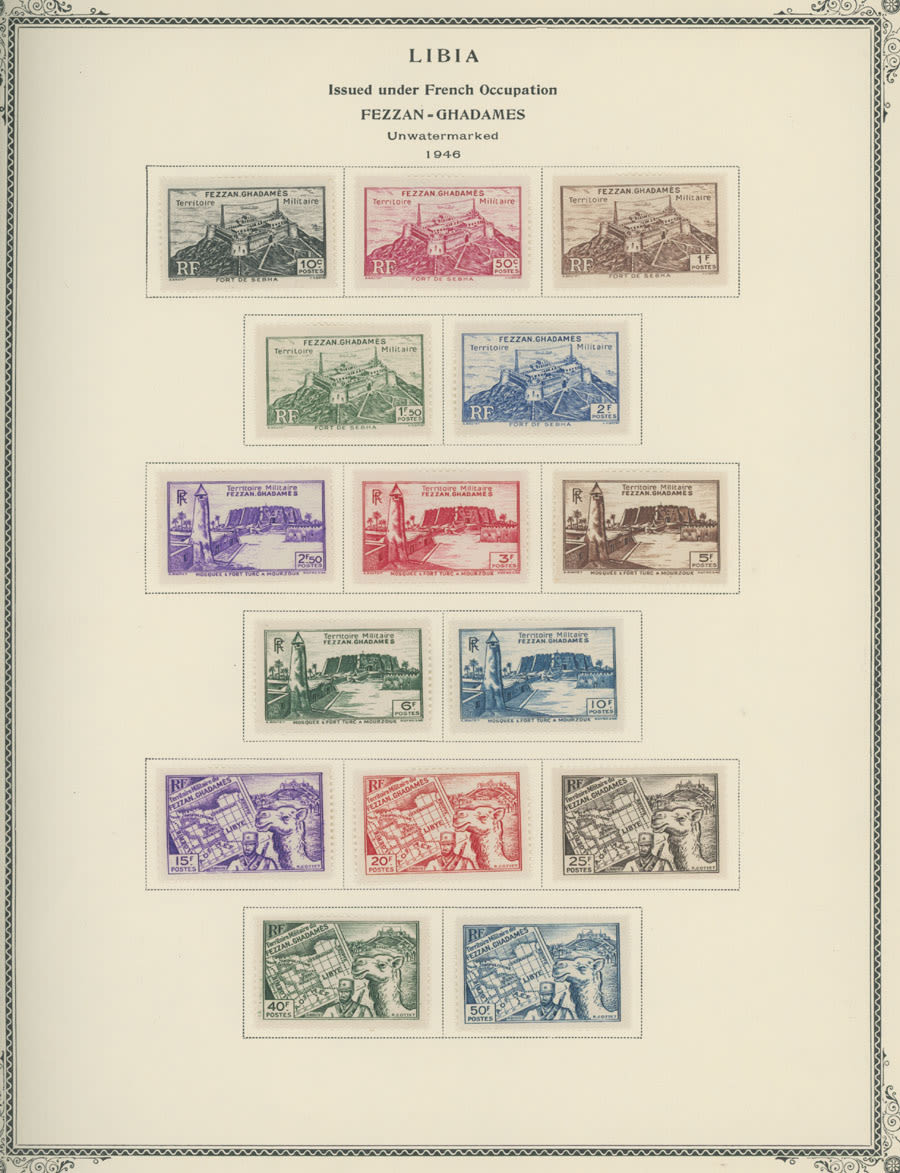 Lot 968: Libya and Fezzan - Collection in Scott Album