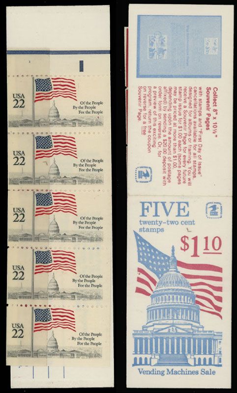 Lot 261: United States - Error Stamp Booklets and Booklet Panes