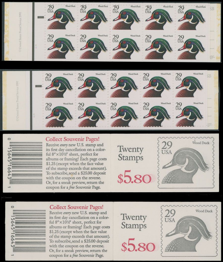 Lot 264: United States - Error Stamp Booklets and Booklet Panes