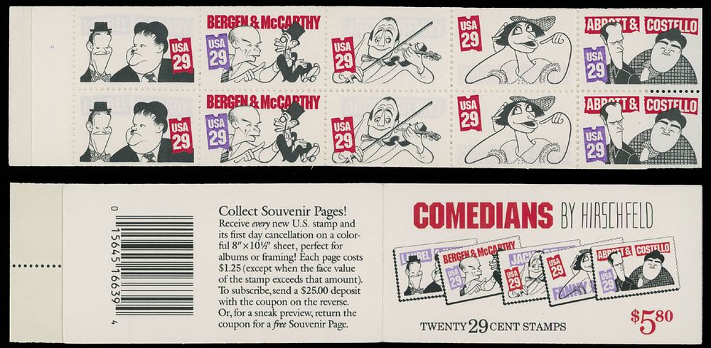 Lot 265: United States - Error Stamp Booklets and Booklet Panes