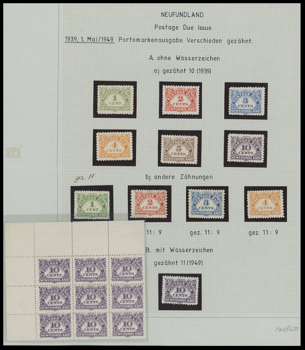 Lot 410: British North America - Newfoundland - Postage Due stamps