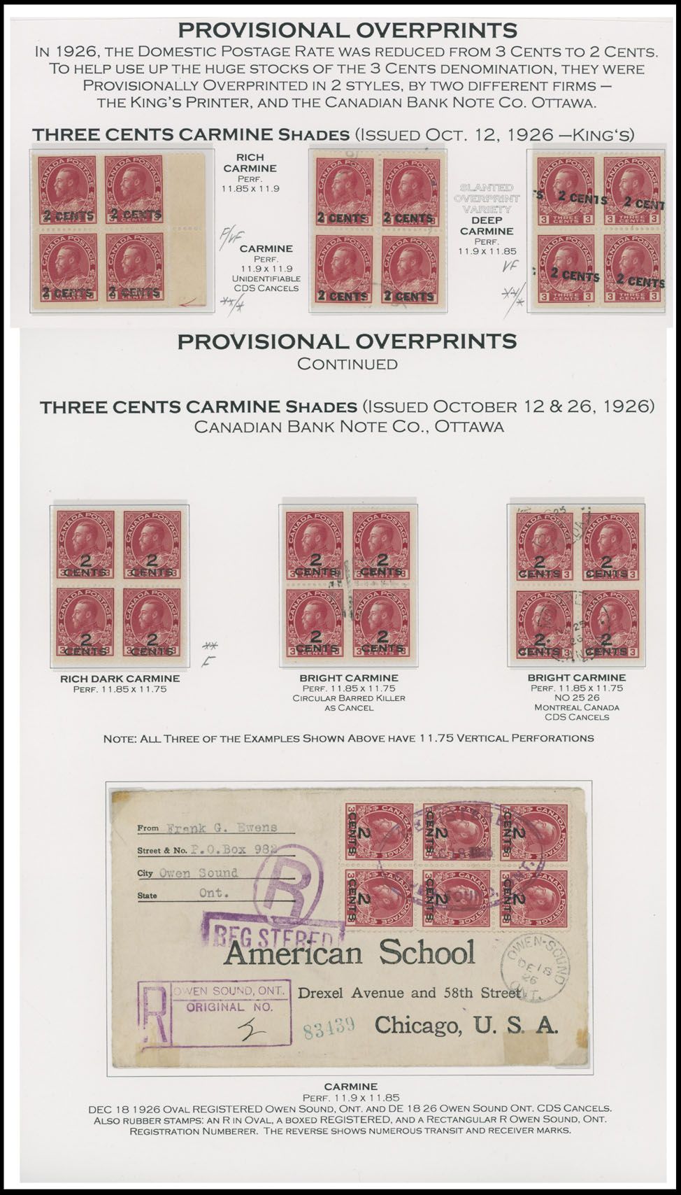 Lot 456: Canada - King George V ''Admiral'' issue - Provisional Overprints