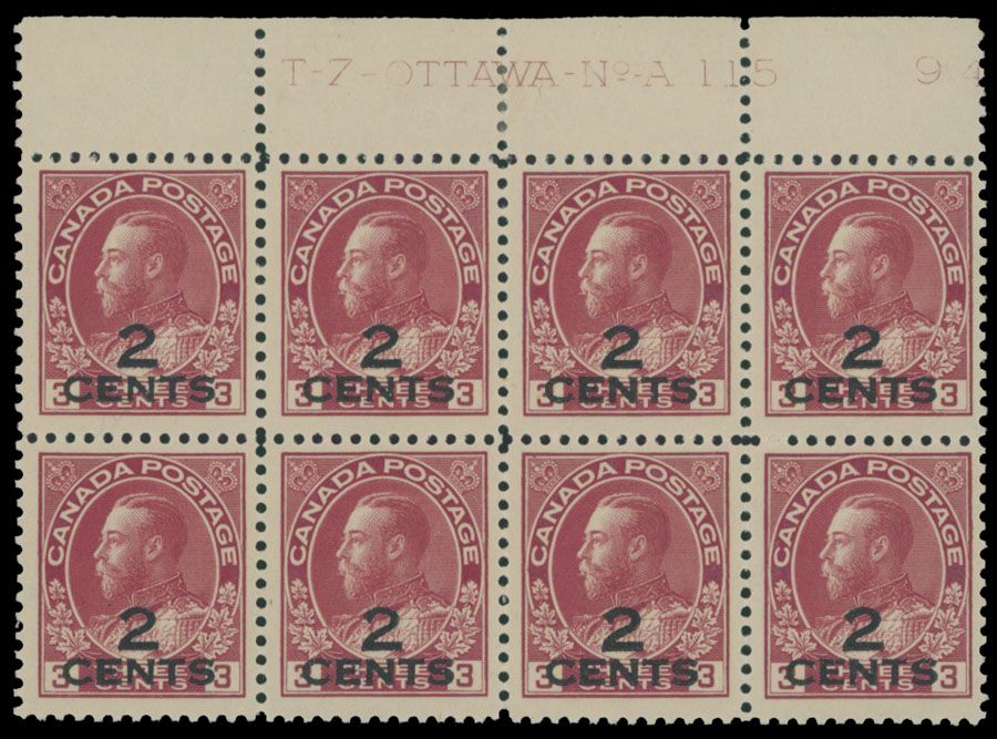 Lot 457: Canada - King George V ''Admiral'' issue - Provisional Overprints