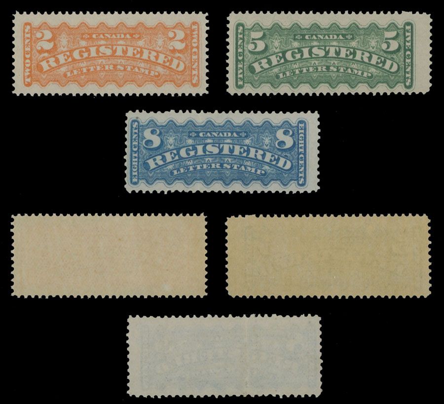 Lot 526: Canada - Registration stamps