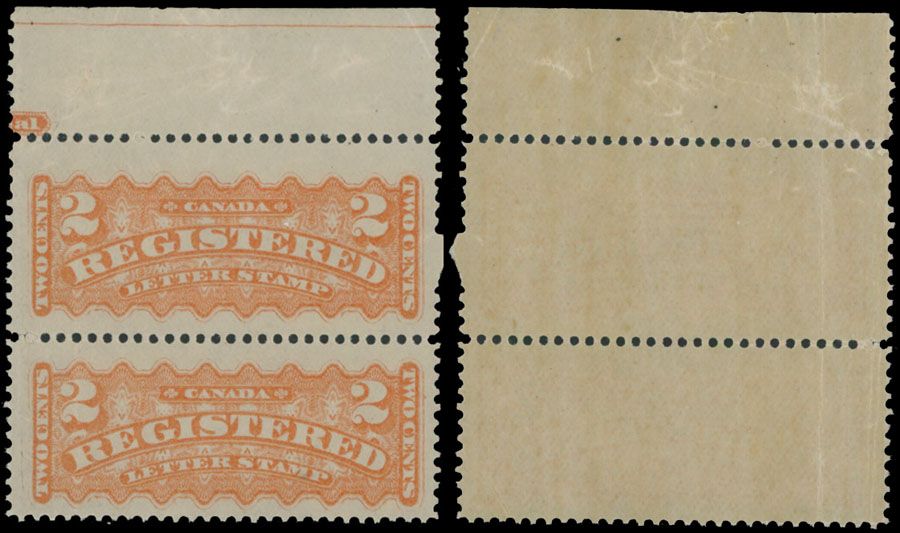 Lot 527: Canada - Registration stamps