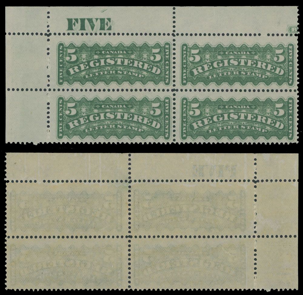 Lot 532: Canada - Registration stamps