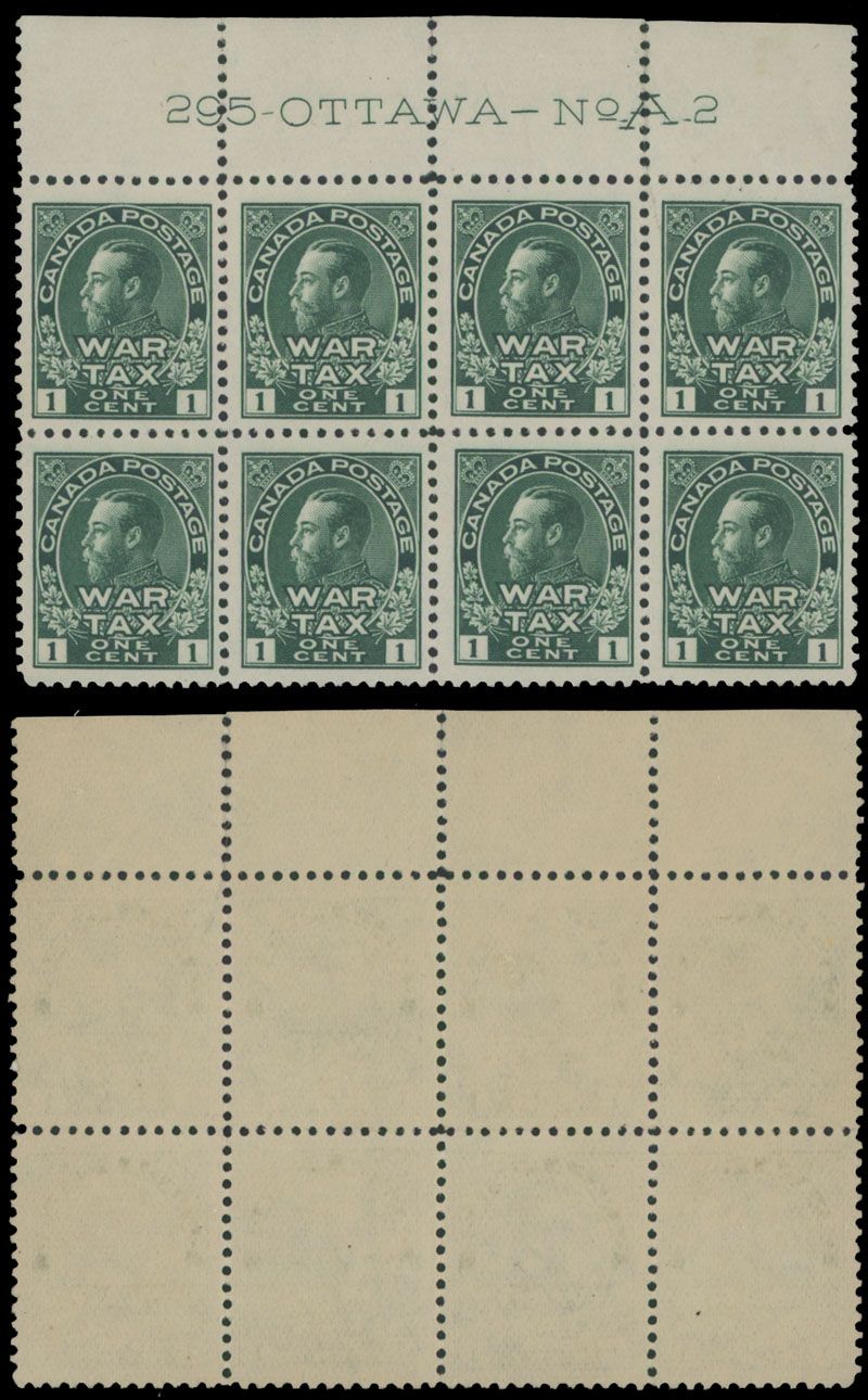 Lot 540: Canada - War Tax stamps