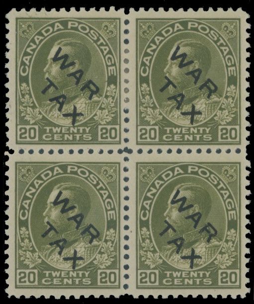Lot 542: Canada - War Tax stamps