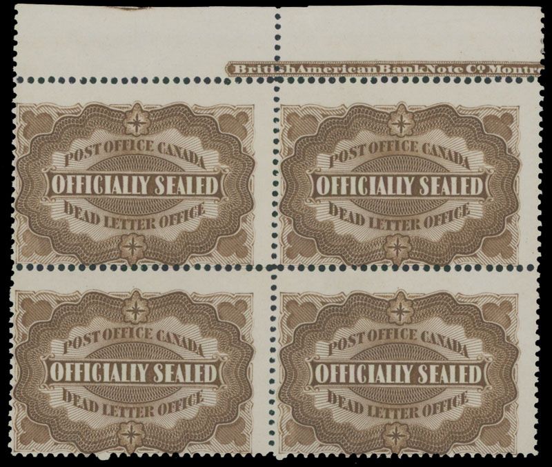 Lot 547: Canada - Officially Sealed stamps