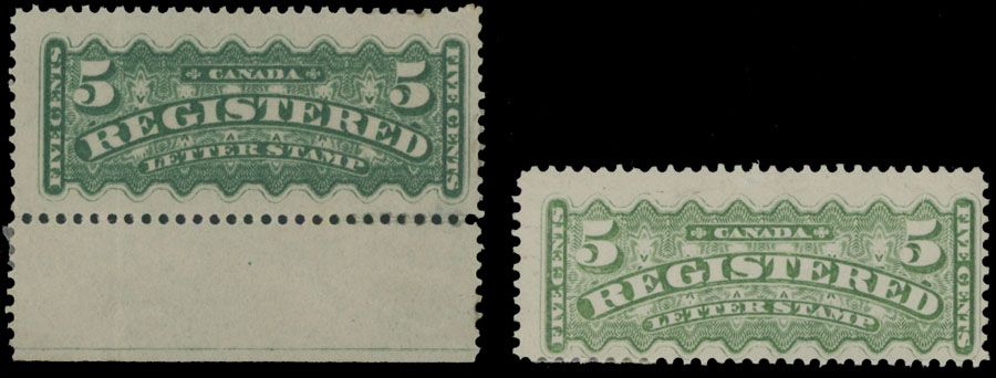 Lot 475: Canada - Registration stamps