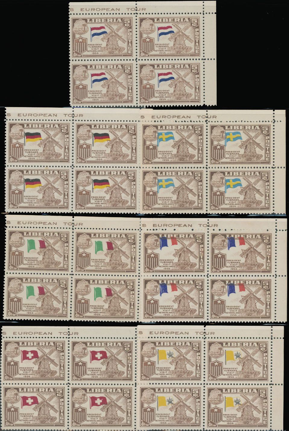 Lot 809: Liberia  - President Tubman's Visits to Europe