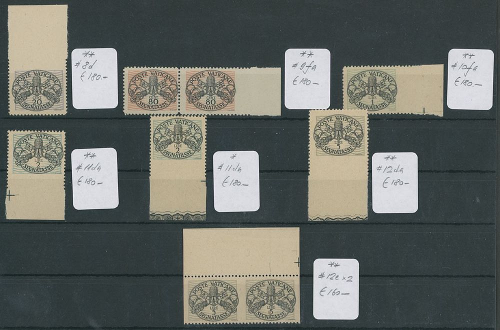 Lot 1189: Vatican City - Postage Due stamps