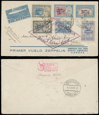 Worldwide Air Post Stamps and Postal History - Argentina - Zeppelin Flight. 1930 (May 24 - June 
