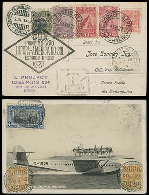 Worldwide Air Post Stamps and Postal History - Brazil - Pioneer Flight. 1931 (August 4) 
