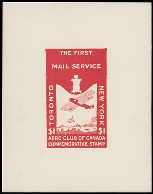 Worldwide Air Post Stamps and Postal History - Canada. 1919, Aero Club of Canada, large die 